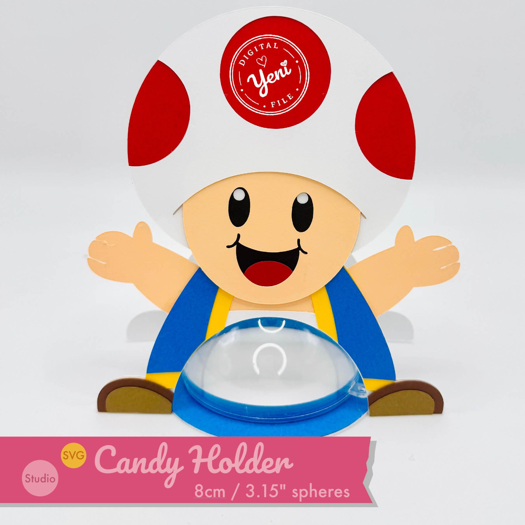 Toad candy holder - For 8cm / 3.15” Sphere - digital file - SVG and Studio