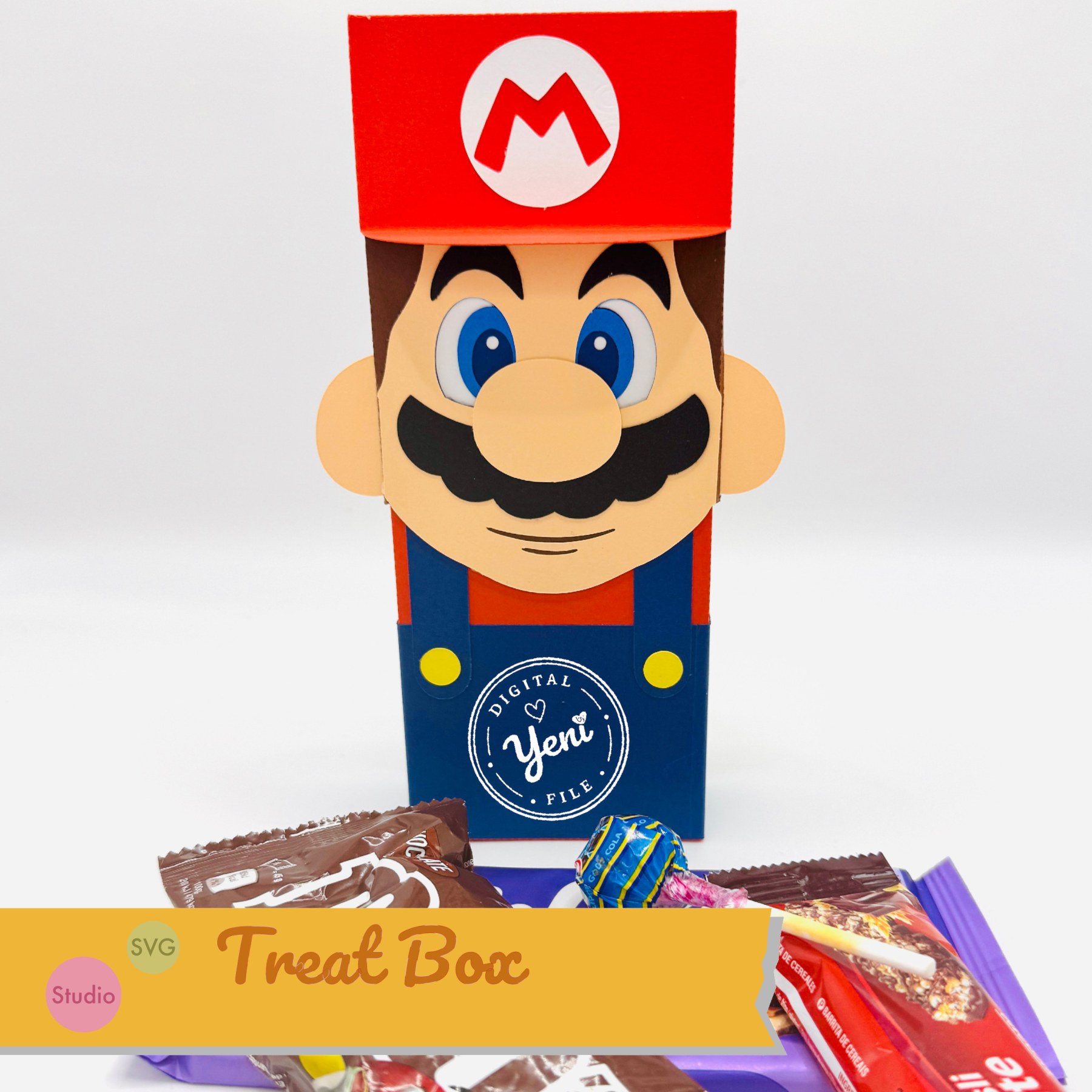 Mario Bros Treat Box  - Digital File - Studio and Svg