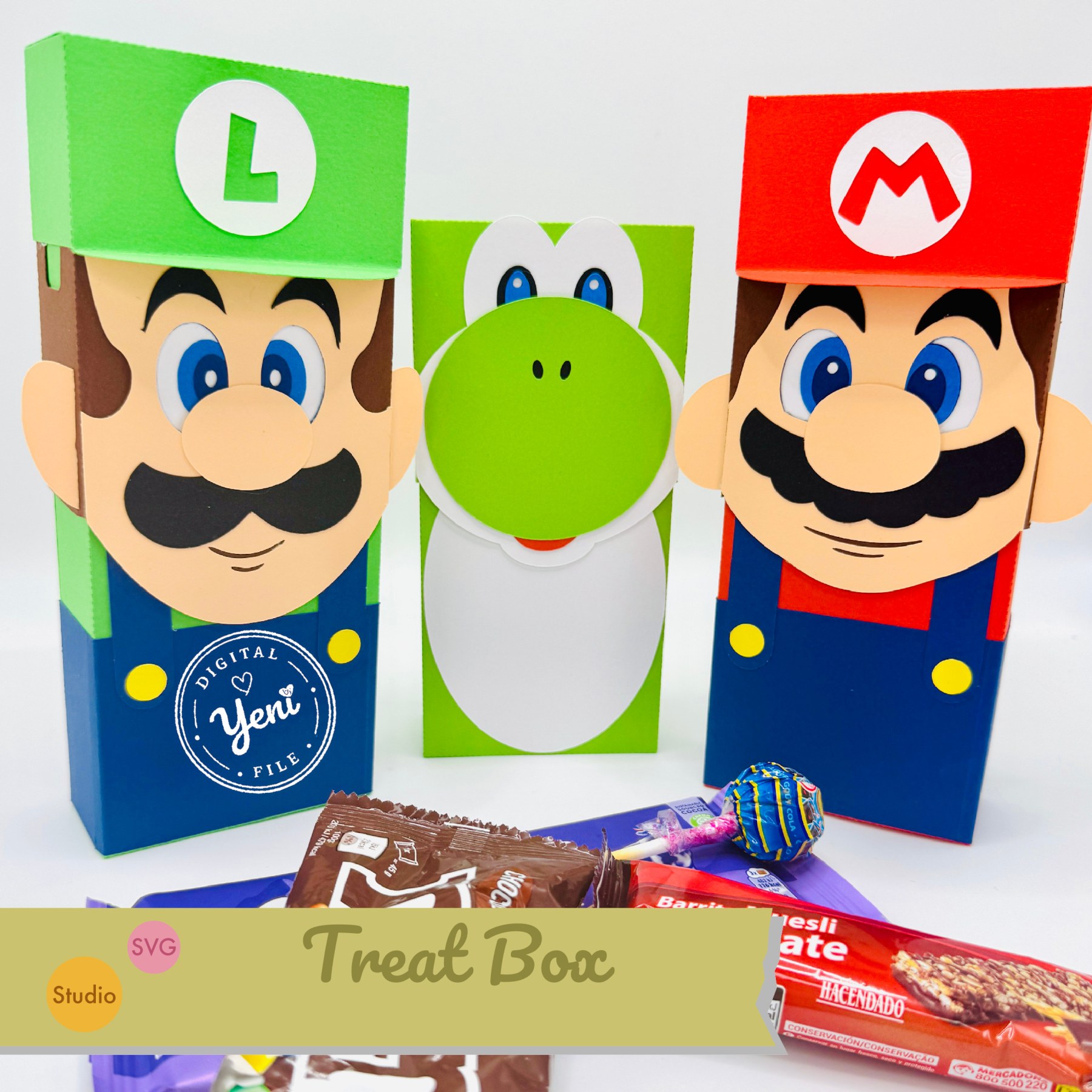 Mario Bros Treat Box Pack - Digital File - Studio and Svg