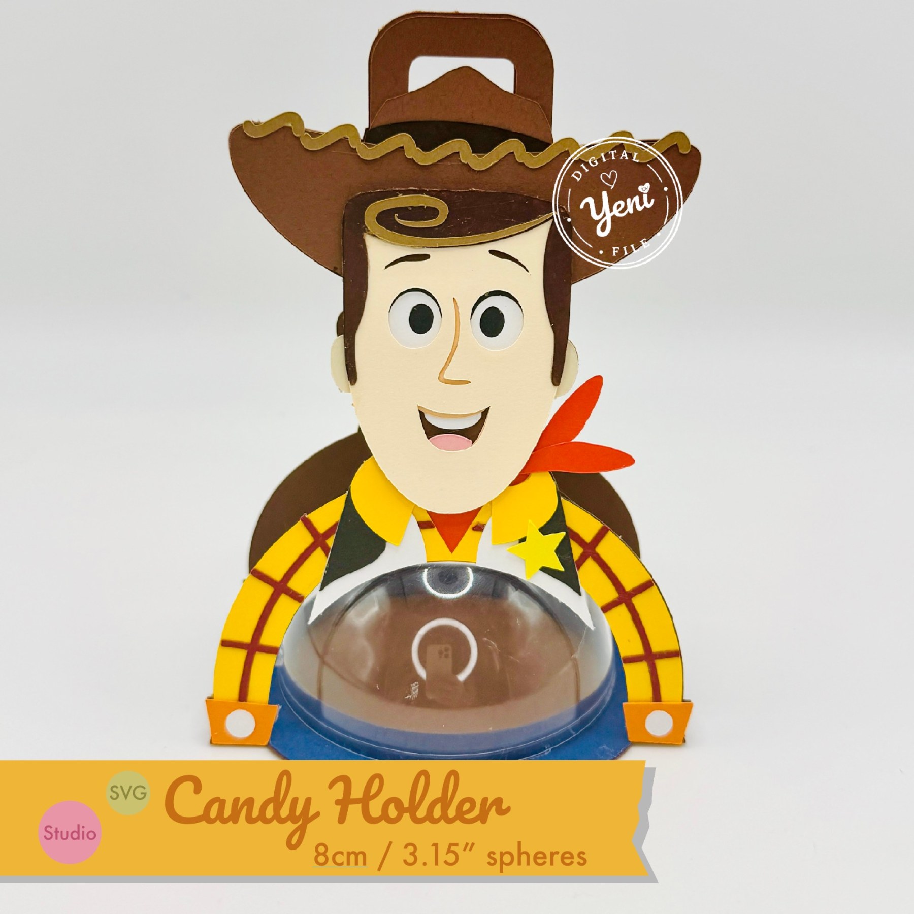 Woody Toy Story candy holder - For 8cm / 3.15” Sphere - SVG and Studio files