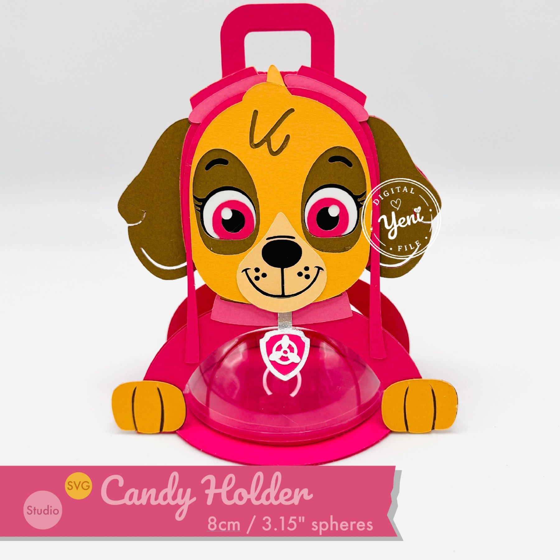 Skye Paw Patrol candy holder - For 8cm / 3.15” Sphere - SVG and Studio files