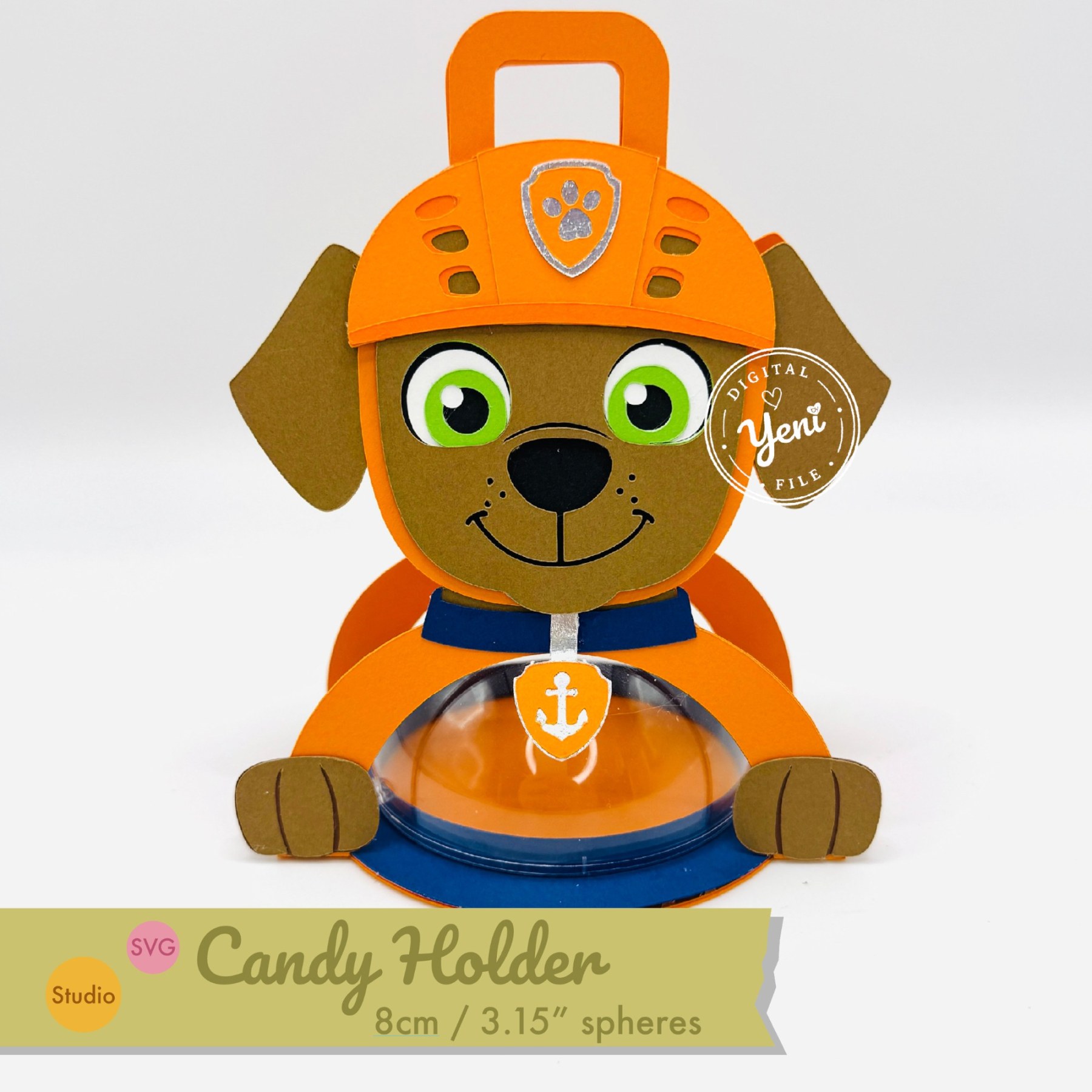 Zuma Paw Patrol candy holder - For 8cm / 3.15” Sphere - SVG and Studio files