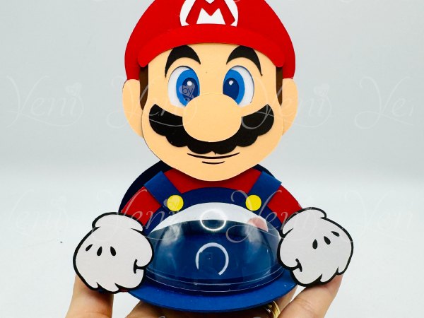 Mario Bros candy holder - For 8cm / 3.15” Sphere - digital file - SVG and Studio - Mario - Image 7