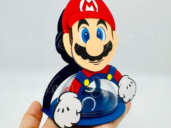 Mario Bros candy holder - For 8cm / 3.15” Sphere - digital file - SVG and Studio - Mario - Image 8