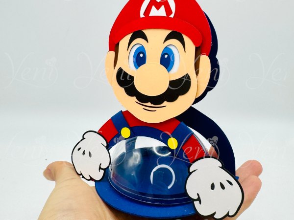 Mario Bros candy holder - For 8cm / 3.15” Sphere - digital file - SVG and Studio - Mario - Image 9