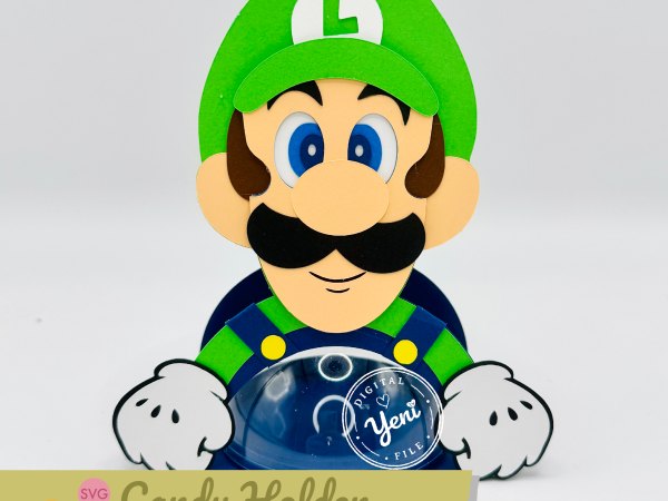 Luigi Bros candy holder - For 8cm / 3.15” Sphere - digital file - SVG and Studio