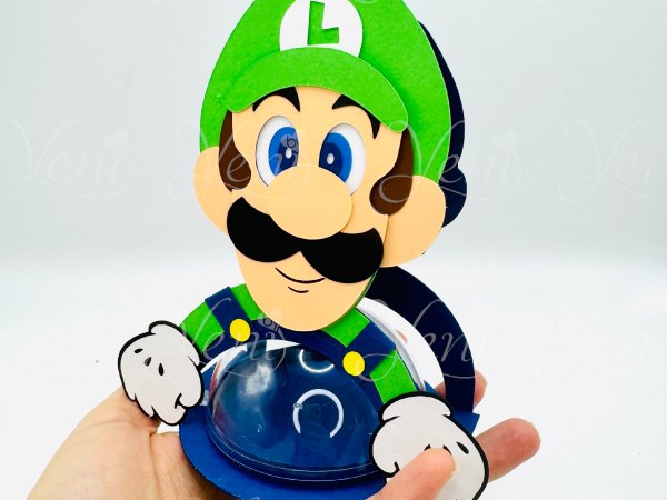 Luigi Bros candy holder - For 8cm / 3.15” Sphere - digital file - SVG and Studio - Image 9