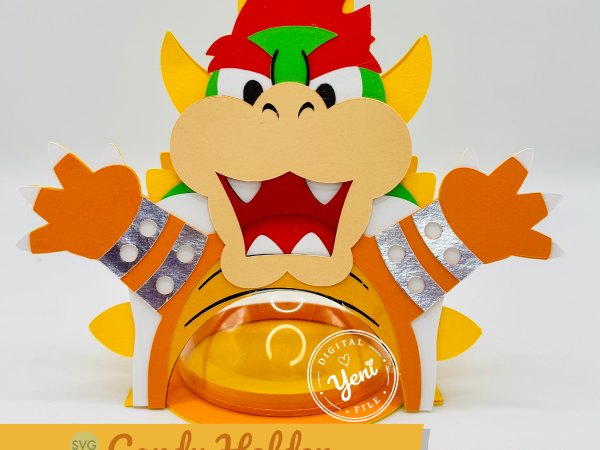 Bowser candy holder - For 8cm / 3.15” Sphere - digital file - SVG and Studio