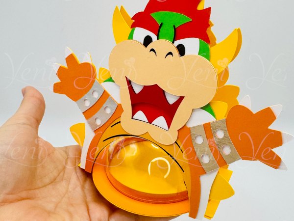 Bowser candy holder - For 8cm / 3.15” Sphere - digital file - SVG and Studio - Image 9