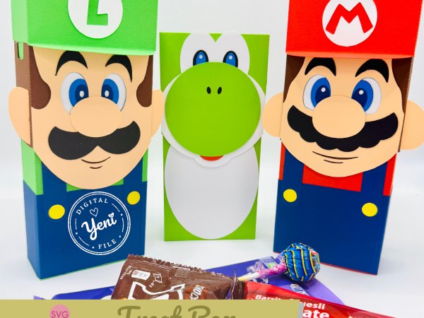 Mario Bros Treat Box Pack - Digital File - Studio and Svg