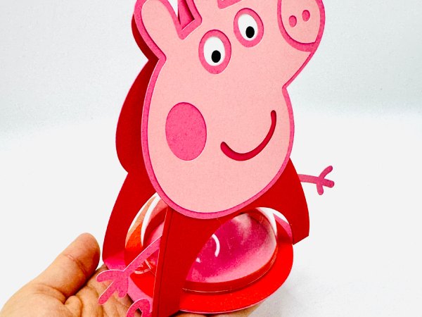 Peppe Pig candy holder - For 8cm / 3.15” Sphere - SVG and Studio files - Image 8