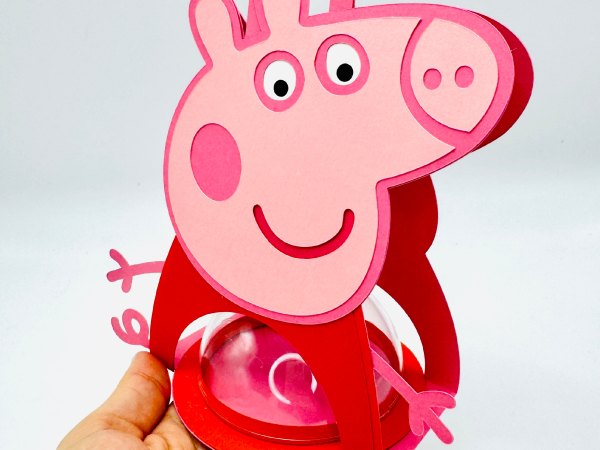Peppe Pig candy holder - For 8cm / 3.15” Sphere - SVG and Studio files - Image 9