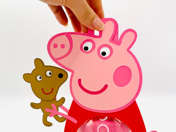 Peppe Pig and Teddy candy holder - For 8cm / 3.15” Sphere - SVG and Studio files - Image 3
