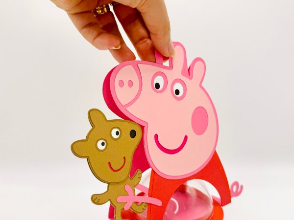 Peppe Pig and Teddy candy holder - For 8cm / 3.15” Sphere - SVG and Studio files - Image 4
