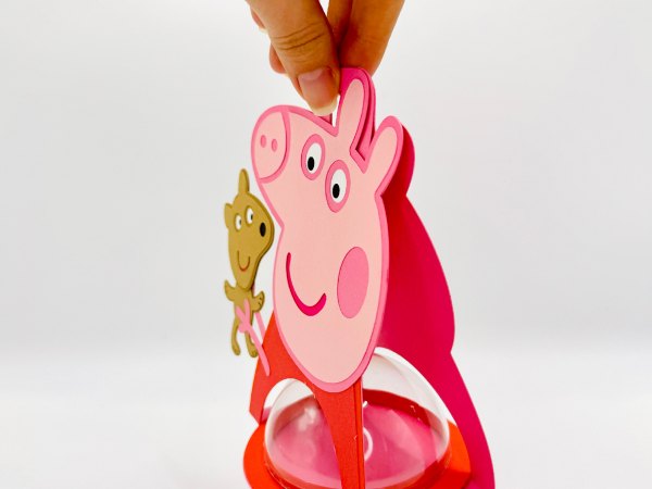 Peppe Pig and Teddy candy holder - For 8cm / 3.15” Sphere - SVG and Studio files - Image 5