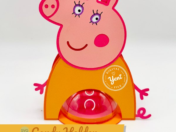 Mommy Pig candy holder - For 8cm / 3.15” Sphere - SVG and Studio files