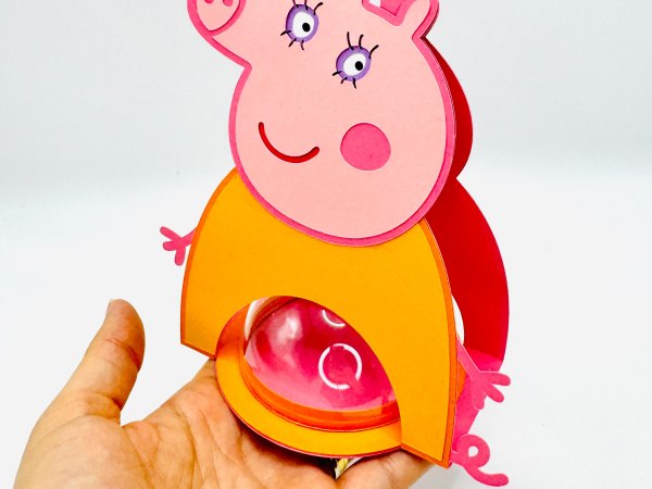 Mommy Pig candy holder - For 8cm / 3.15” Sphere - SVG and Studio files - Image 9