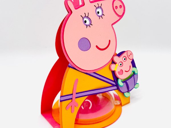 Mommy Pig and Evie candy holder - For 8cm / 3.15” Sphere - SVG and Studio files - Image 2