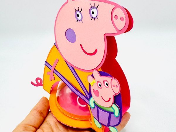 Mommy Pig and Evie candy holder - For 8cm / 3.15” Sphere - SVG and Studio files - Image 9