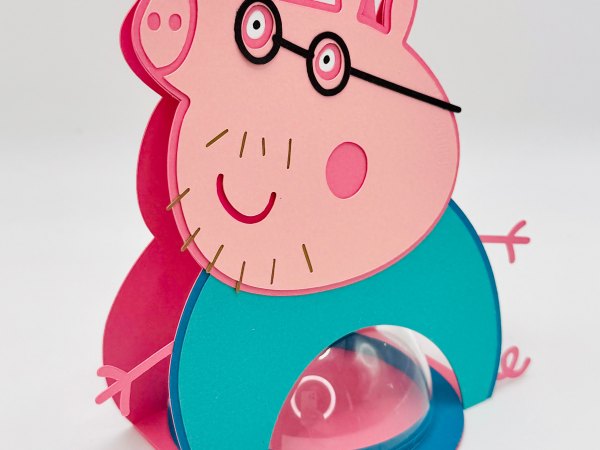 Daddy Pig candy holder - For 8cm / 3.15” Sphere - SVG and Studio files - Image 2