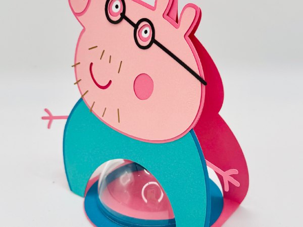 Daddy Pig candy holder - For 8cm / 3.15” Sphere - SVG and Studio files - Image 3
