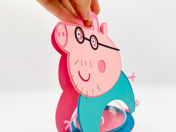 Daddy Pig candy holder - For 8cm / 3.15” Sphere - SVG and Studio files - Image 5