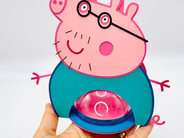 Daddy Pig candy holder - For 8cm / 3.15” Sphere - SVG and Studio files - Image 7