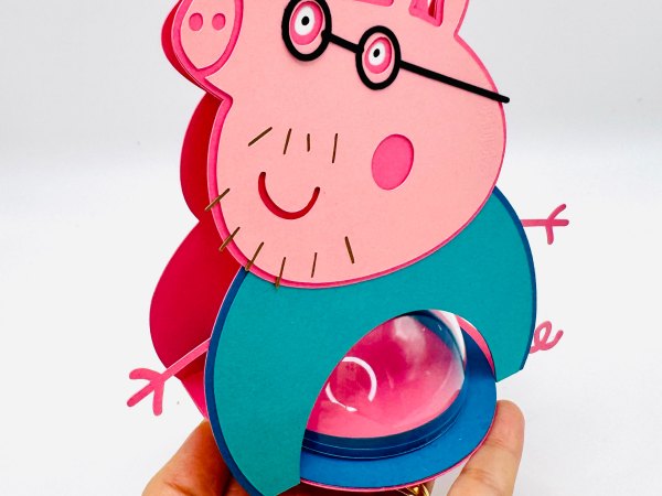 Daddy Pig candy holder - For 8cm / 3.15” Sphere - SVG and Studio files - Image 8