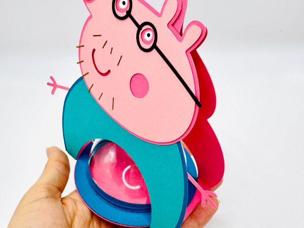 Daddy Pig candy holder - For 8cm / 3.15” Sphere - SVG and Studio files - Image 9