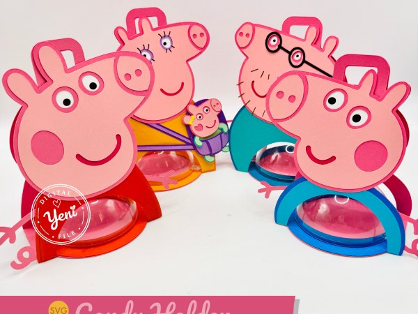 Peppa Pig Pack candy holder - For 8cm / 3.15” Sphere - SVG and Studio files