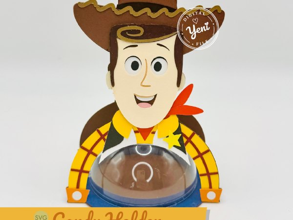 Woody Toy Story candy holder - For 8cm / 3.15” Sphere - SVG and Studio files - Image 1