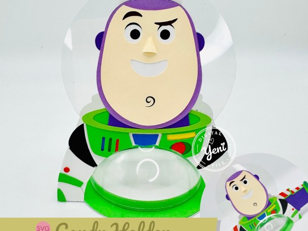 Buzz Lightyear Toy Story candy holder - For 8cm / 3.15” Sphere - SVG and Studio files - Image 1