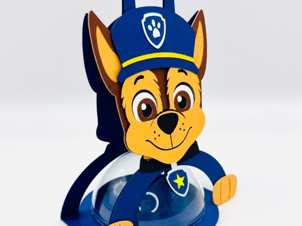 Chase Paw Patrol candy holder - For 8cm / 3.15” Sphere - SVG and Studio files - Image 2