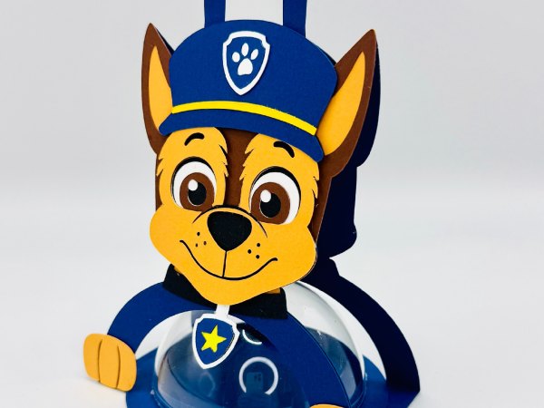Chase Paw Patrol candy holder - For 8cm / 3.15” Sphere - SVG and Studio files - Image 3