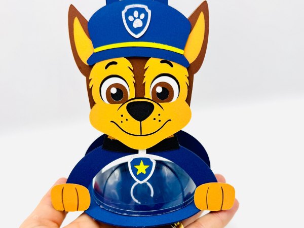Chase Paw Patrol candy holder - For 8cm / 3.15” Sphere - SVG and Studio files - Image 7