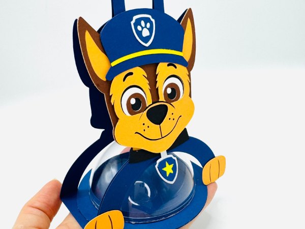 Chase Paw Patrol candy holder - For 8cm / 3.15” Sphere - SVG and Studio files - Image 8
