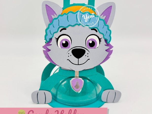 Everest Paw Patrol candy holder - For 8cm / 3.15” Sphere - SVG and Studio files - Image 1