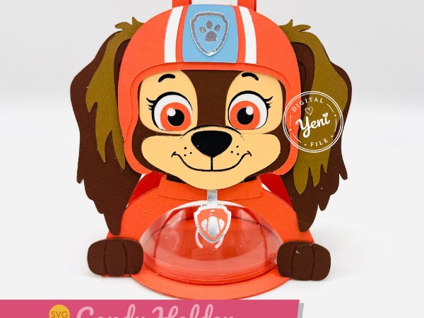 Liberty Paw Patrol candy holder - For 8cm / 3.15” Sphere - SVG and Studio files - Image 1