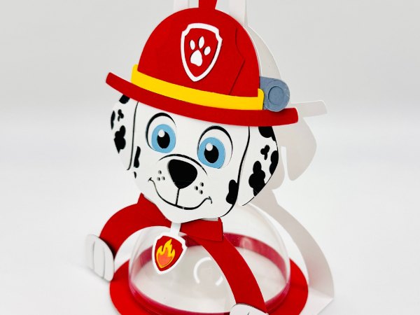 Marshall Paw Patrol candy holder - For 8cm / 3.15” Sphere - SVG and Studio files - Image 3