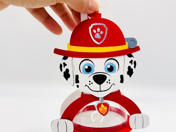 Marshall Paw Patrol candy holder - For 8cm / 3.15” Sphere - SVG and Studio files - Image 4