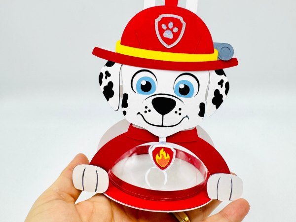 Marshall Paw Patrol candy holder - For 8cm / 3.15” Sphere - SVG and Studio files - Image 7