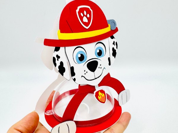 Marshall Paw Patrol candy holder - For 8cm / 3.15” Sphere - SVG and Studio files - Image 8