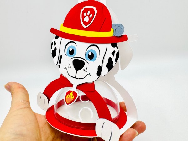 Marshall Paw Patrol candy holder - For 8cm / 3.15” Sphere - SVG and Studio files - Image 9