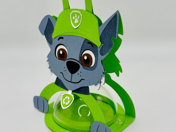 Rocky Paw Patrol candy holder - For 8cm / 3.15” Sphere - SVG and Studio files - Image 3