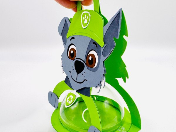 Rocky Paw Patrol candy holder - For 8cm / 3.15” Sphere - SVG and Studio files - Image 6
