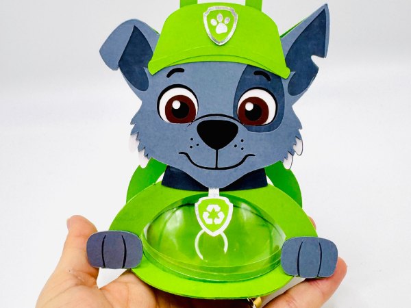 Rocky Paw Patrol candy holder - For 8cm / 3.15” Sphere - SVG and Studio files - Image 7