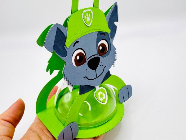 Rocky Paw Patrol candy holder - For 8cm / 3.15” Sphere - SVG and Studio files - Image 8