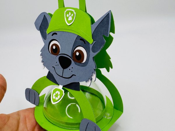Rocky Paw Patrol candy holder - For 8cm / 3.15” Sphere - SVG and Studio files - Image 9