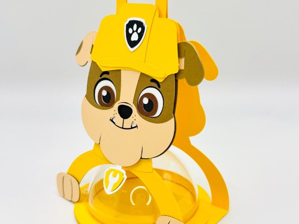 Rubble Paw Patrol candy holder - For 8cm / 3.15” Sphere - SVG and Studio files - Image 3