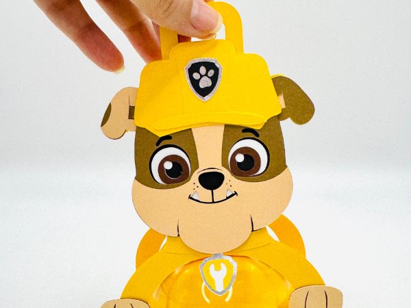 Rubble Paw Patrol candy holder - For 8cm / 3.15” Sphere - SVG and Studio files - Image 4